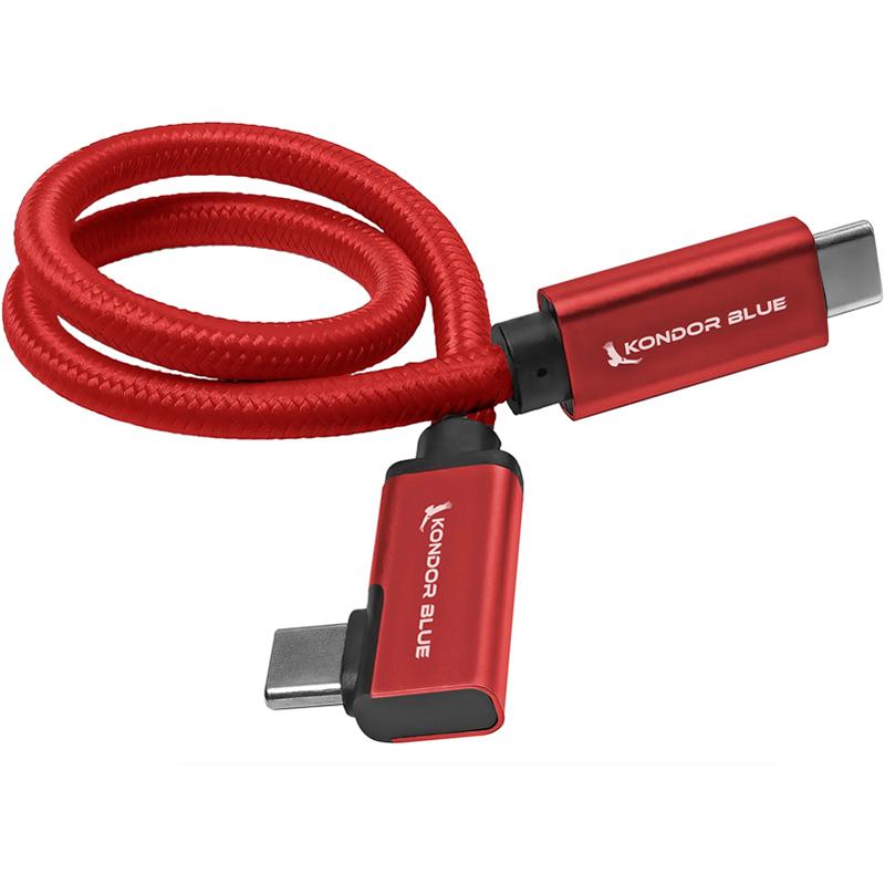 Kondor Blue USB C to USB C High Speed Cable for SSD Recording - Right Angle (12